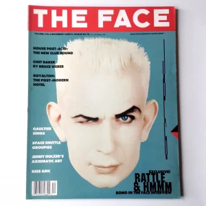 Front cover of The Face magazine with Jean Paul Gaultier's head.