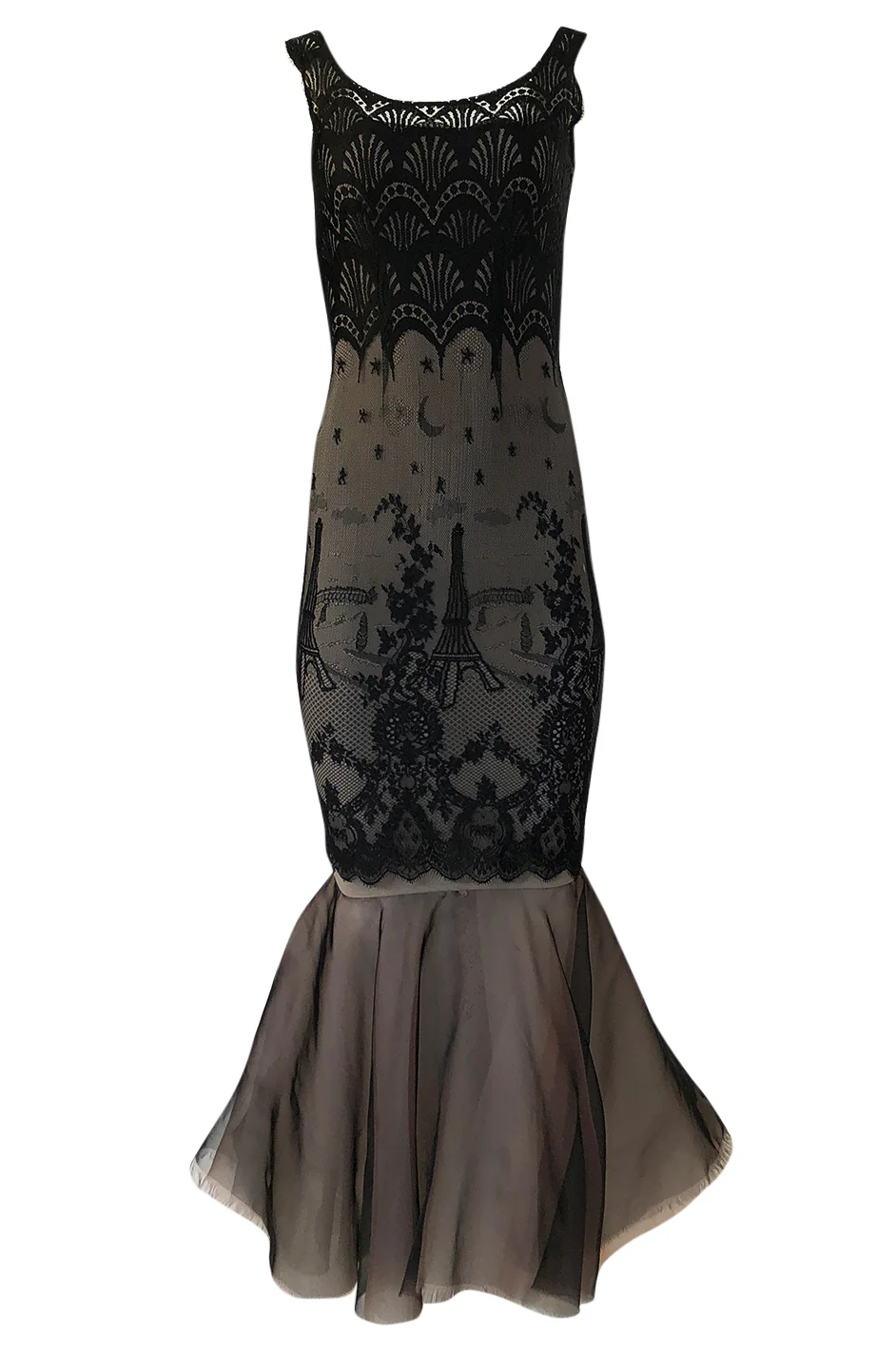 Jean Paul Gaultier SS95 Fin de Siècle lace overlay dress runway